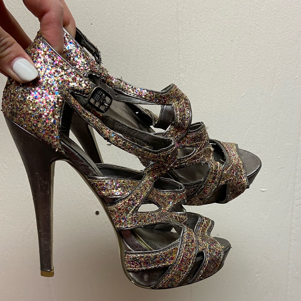 Sparkly glitter heels